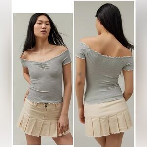 Urban outfitters BGD Michelle striped off the shoulder top size small